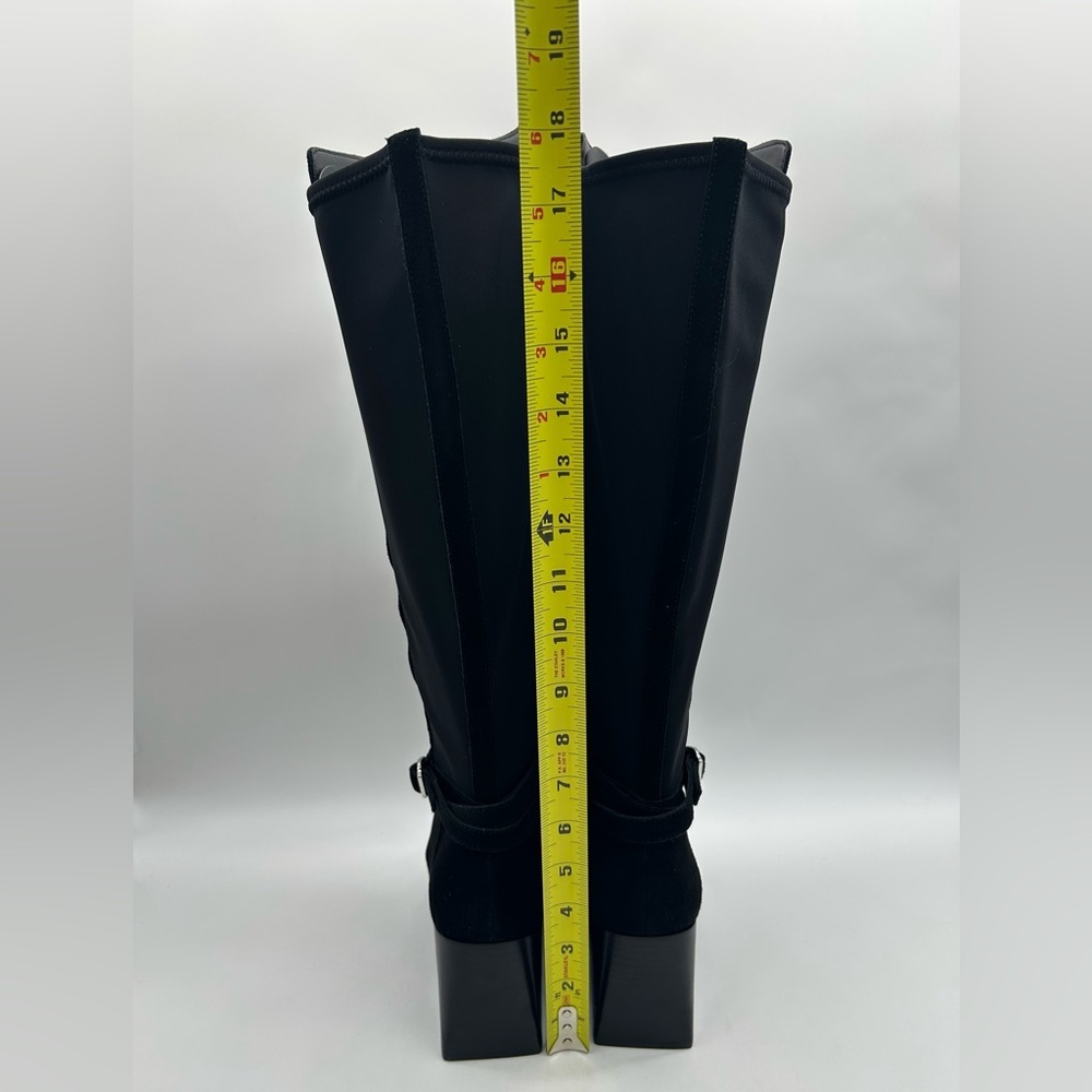 Blondo Twyla Waterproof Tall Boots Black Suede 7M Block Heel New With Box - Picture 7 of 12